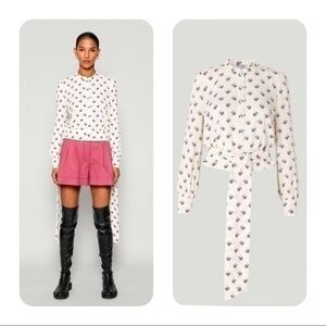NWT BAUM UND PFERDGARTEN Morae Floral Tie Hem Blouse